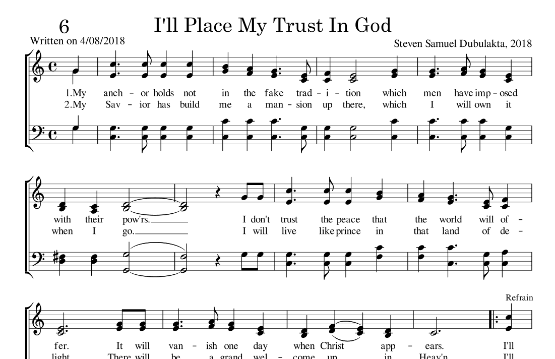 I'll place my trust in God