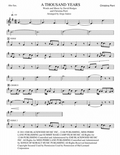 A Thousand Years (arr. Jorge Juárez)