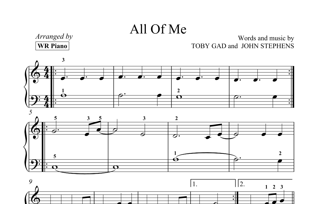 All Of Me (arr. WR Piano)