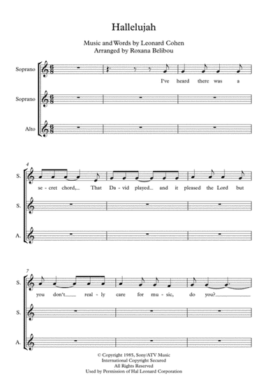 Hallelujah (arr. Roxana Belibou)