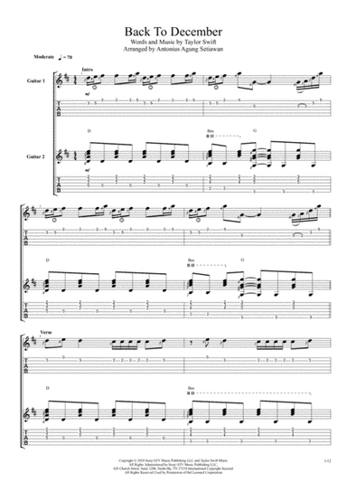 Back To December (arr. Antonius Agung Setiawan)