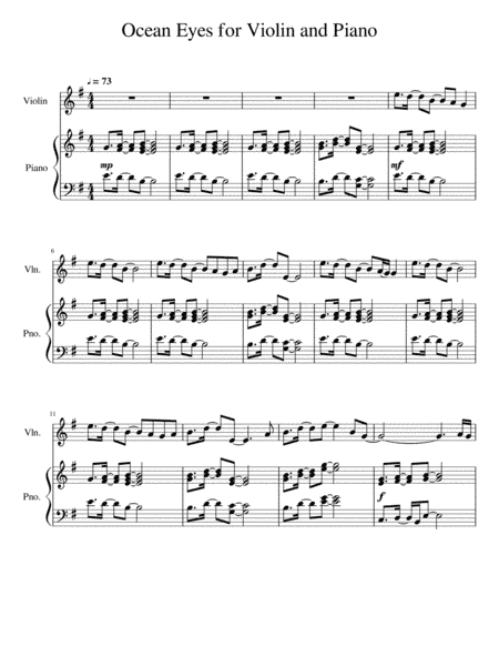 Ocean Eyes (arr. Gabriel Walters)
