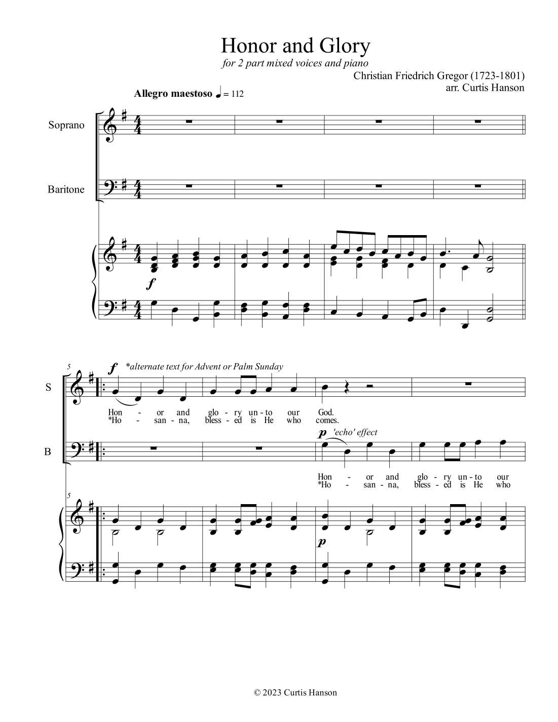 Honor and Glory (SB) (arr. Curtis Hanson)