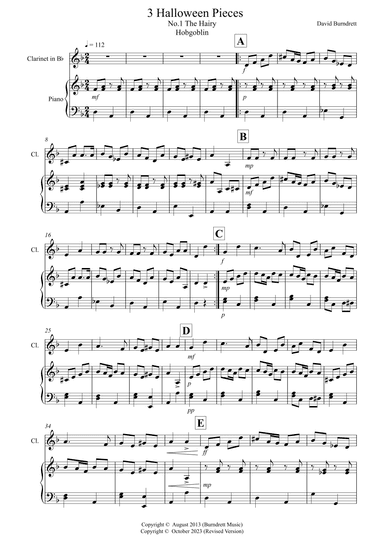 3 Halloween Pieces for Clarinet and Piano