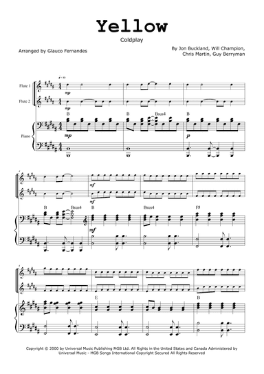 Yellow (arr. Glauco Fernandes)