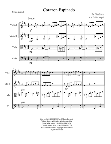 Corazon Espinado (arr. Zoltan Vegso)