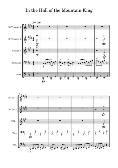 In The Hall of The Mountain King - Edvard Grieg - Brass Quintet (arr. Edward Fall)