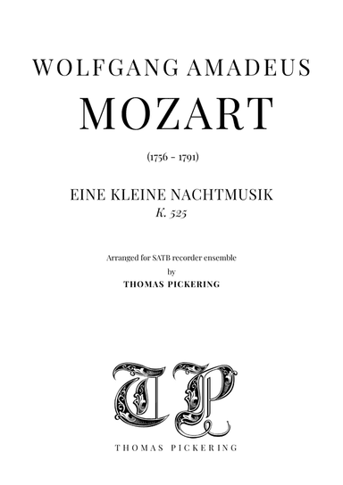 Eine Kleine Nachtmusik (complete) (arr. Thomas Pickering)