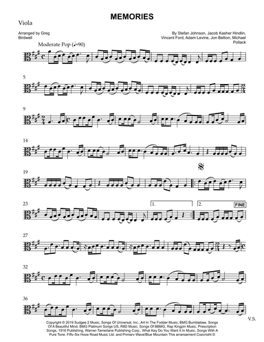 Memories (arr. Greg Birdwell)