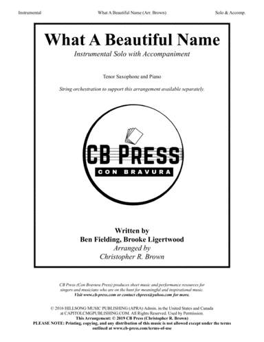 What A Beautiful Name (arr. Christopher R. Brown)