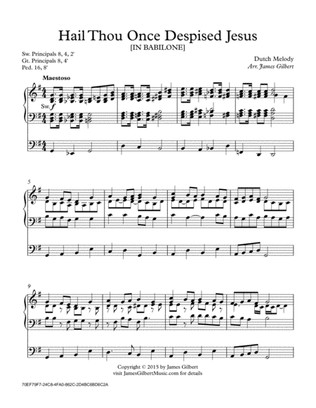 Hail Thou Once Despised Jesus (arr. James Gilbert)