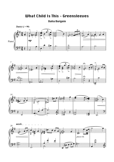 What Child is This (Greensleeves) Jazz Version (arr. Dalia Burgoin)