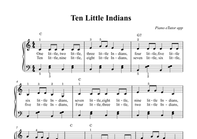 Ten Little Indians (folk song) - piano (arr. Piano eTutor app)
