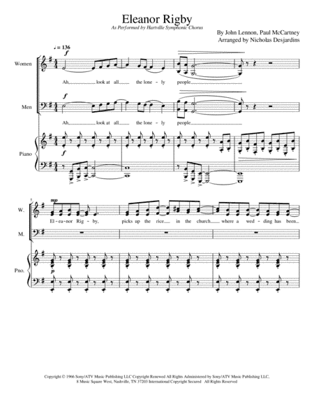 Eleanor Rigby (arr. Nicholas Desjardins)