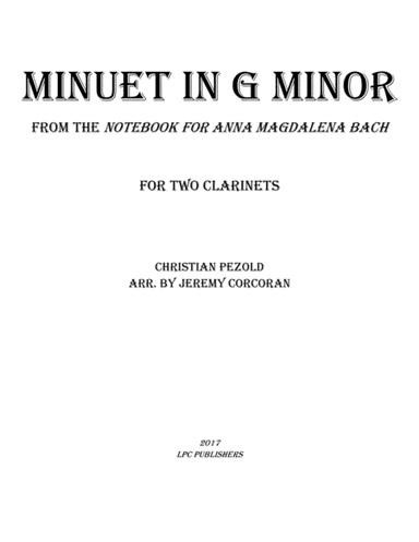 Minuet in G Minor from Notebook for Anna Magdelena Bach (arr. Jeremy Corcoran)