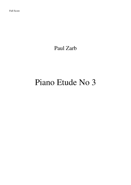 Piano Etude No 3