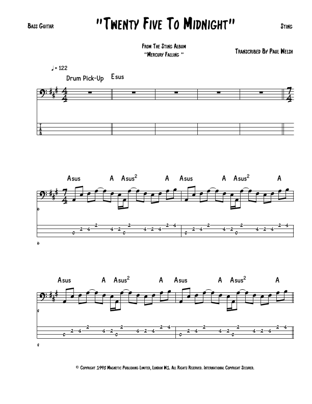 Twenty Five To Midnight (arr. Accubass)