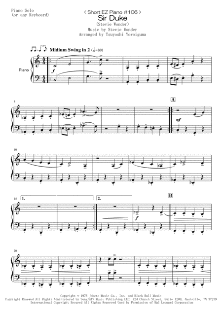 Sir Duke (arr. Tsuyoshi Yoroiguma)