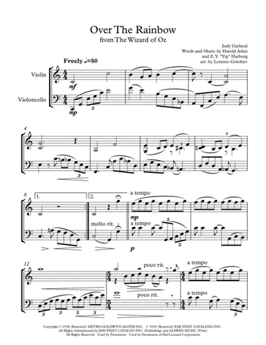 Over The Rainbow (from The Wizard Of Oz) (arr. Lorento Golofeev)