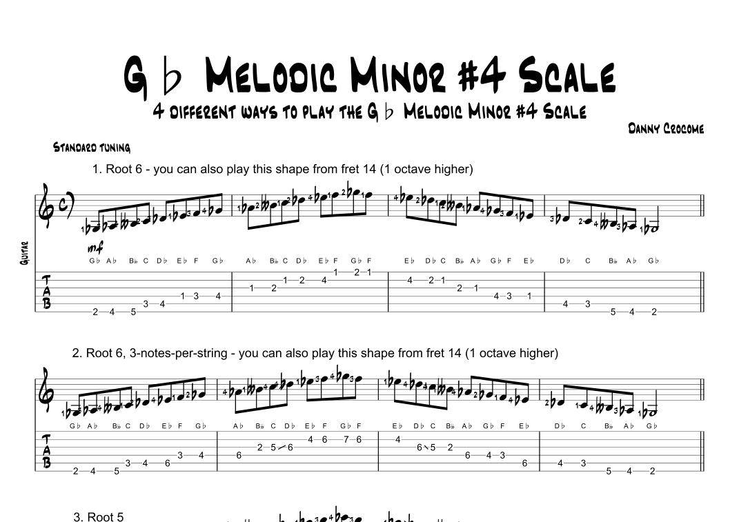 Gb Melodic Minor #4 Scale (4 Ways to Play)