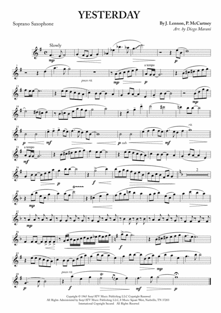 Yesterday (arr. Diego Marani)