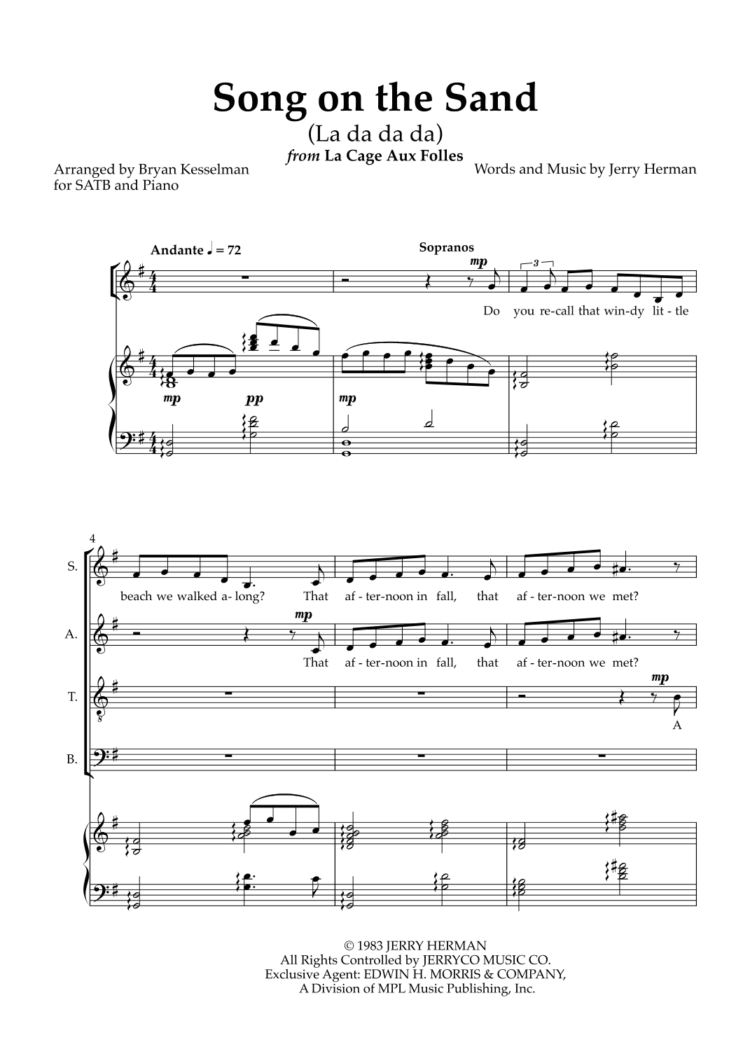Song On The Sand (la Da Da Da) (arr. Bryan Kesselman)