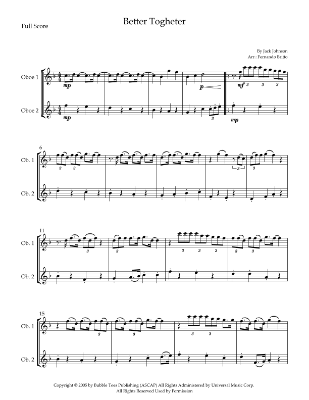 Better Together (arr. Fernando Britto)