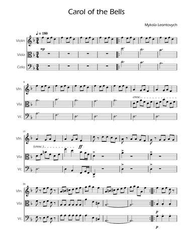 Carol of the Bells - String Trio (arr. Ygor Nunes)