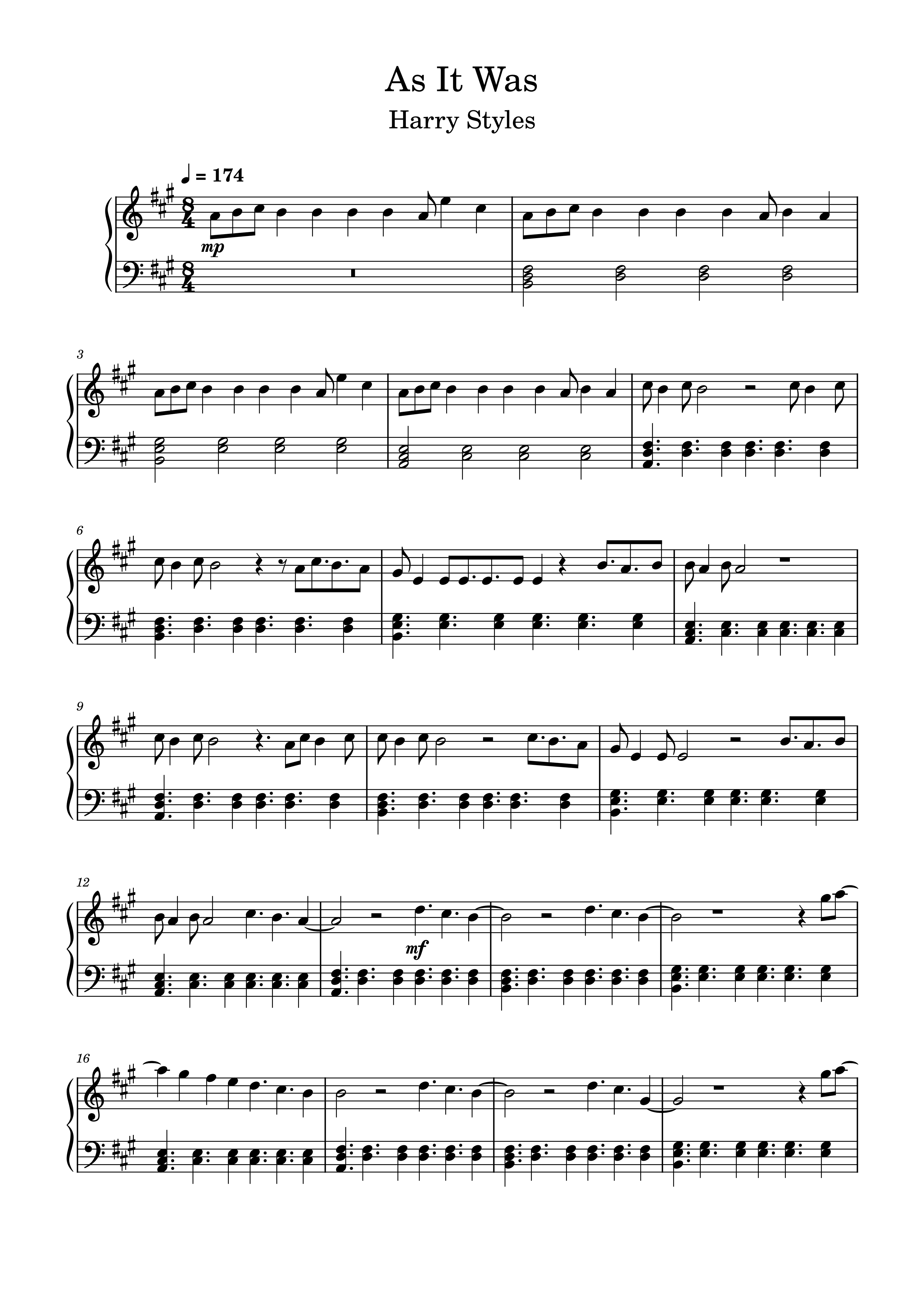 As It Was (arr. Kirsten dsilva)