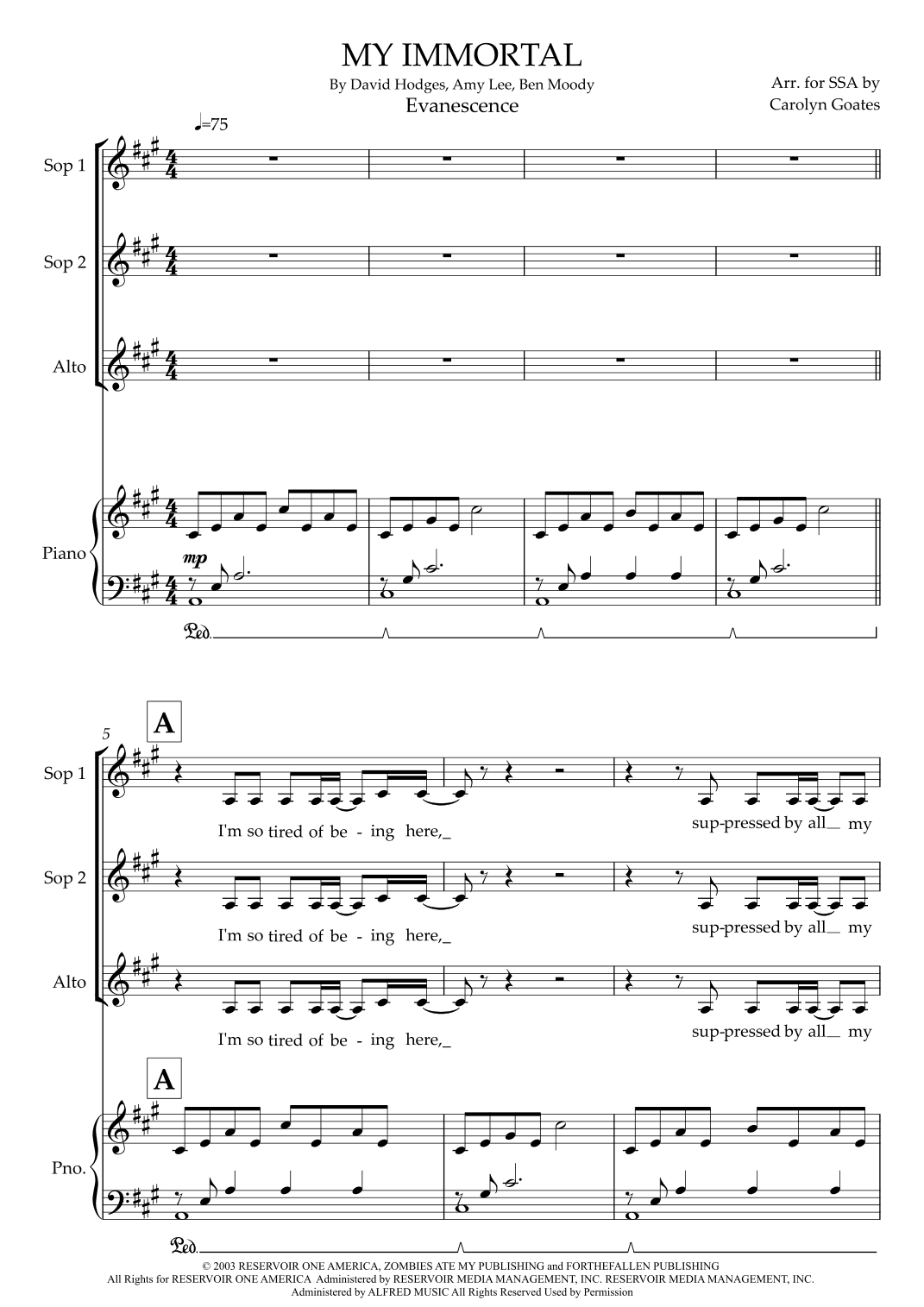 My Immortal (arr. Carolyn Goates)