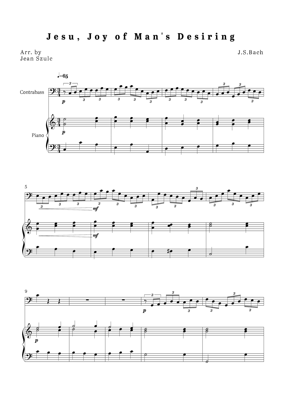 Jesu, Joy of Man's Desiring (arr. Jean Szulc)