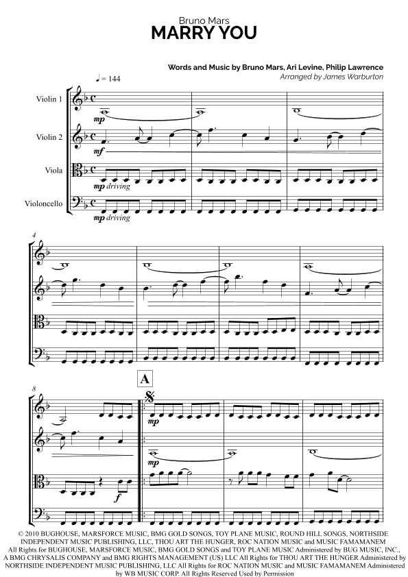 Marry You (arr. James Warburton)