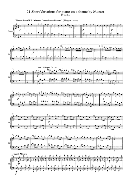 21 Variations in C on Mozart's Theme "Ah, vous dirai-je, Maman", for piano