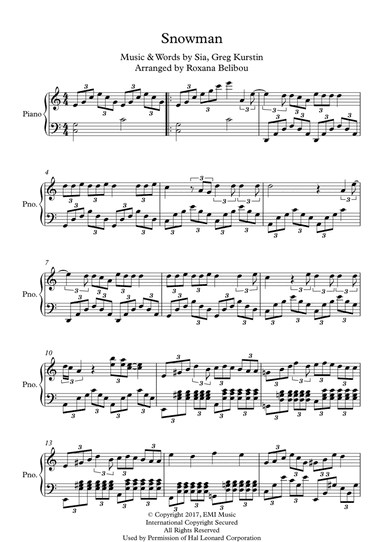 Snowman (arr. Roxana Belibou)