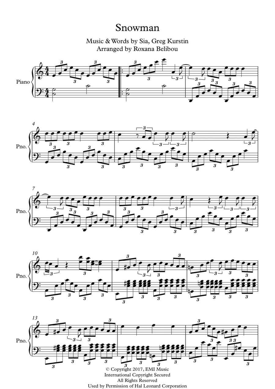 Snowman (arr. Roxana Belibou)