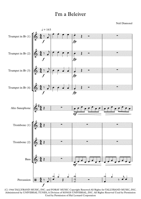 I'm A Believer (arr. S J Welburn)