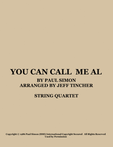 You Can Call Me Al (arr. Jeff Tincher)