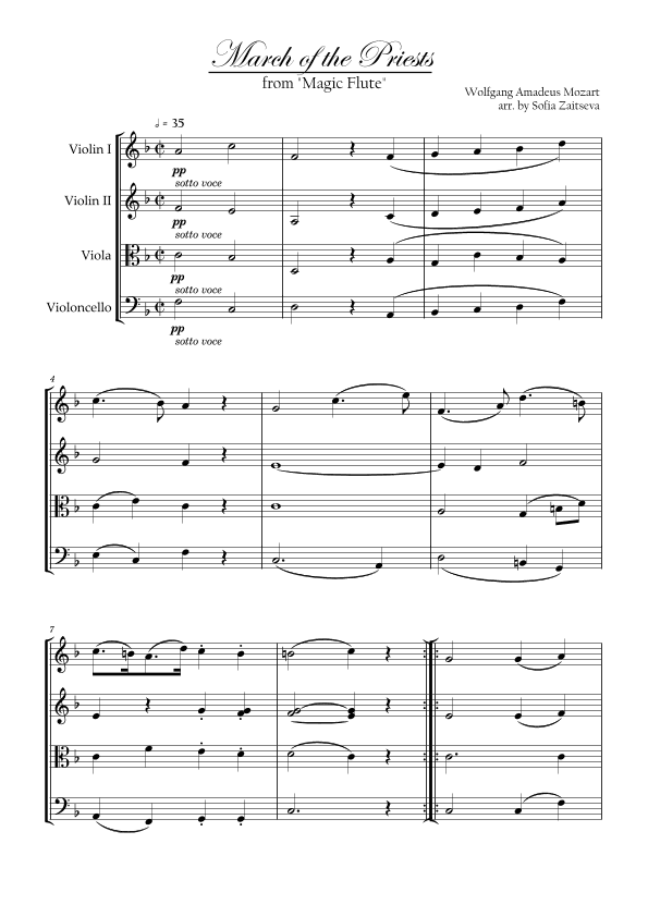 March of the Priests from the Magic Flute (arr. Sofia Zaitseva)