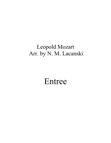 Entree (arr. Nick Lacanski)
