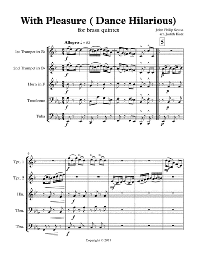 With Pleasure ( Dance Hilarious) - for brass quintet (arr. Judith Katz)