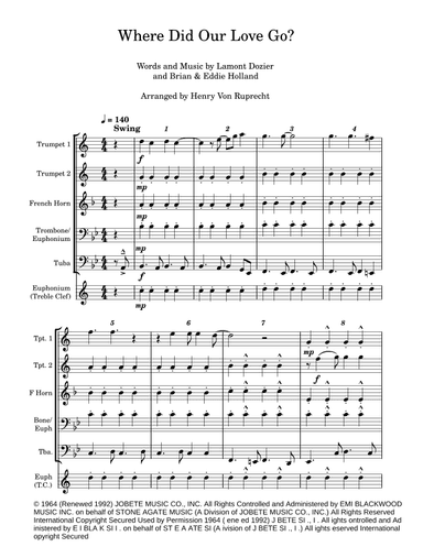 Where Did Our Love Go (arr. Henry Von Ruprecht)