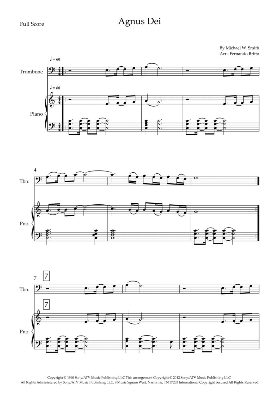 Agnus Dei (arr. Fernando Britto)