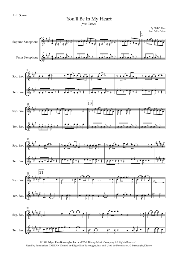 You'll Be In My Heart (arr. Fabio Britto)