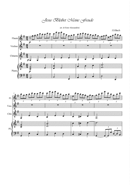 Corale Jesus Bleibet Meine Freude. Quartetto (arr. Ester Alessandrini)