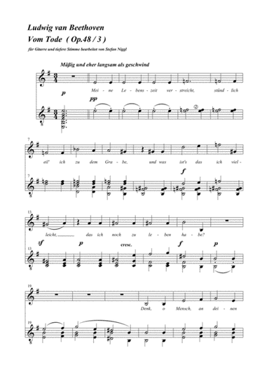 L.v. Beethoven: "Vom Tode" for guitar and voice (arr. Stefan Niggl)