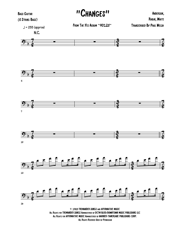 Changes (arr. P Welsh)