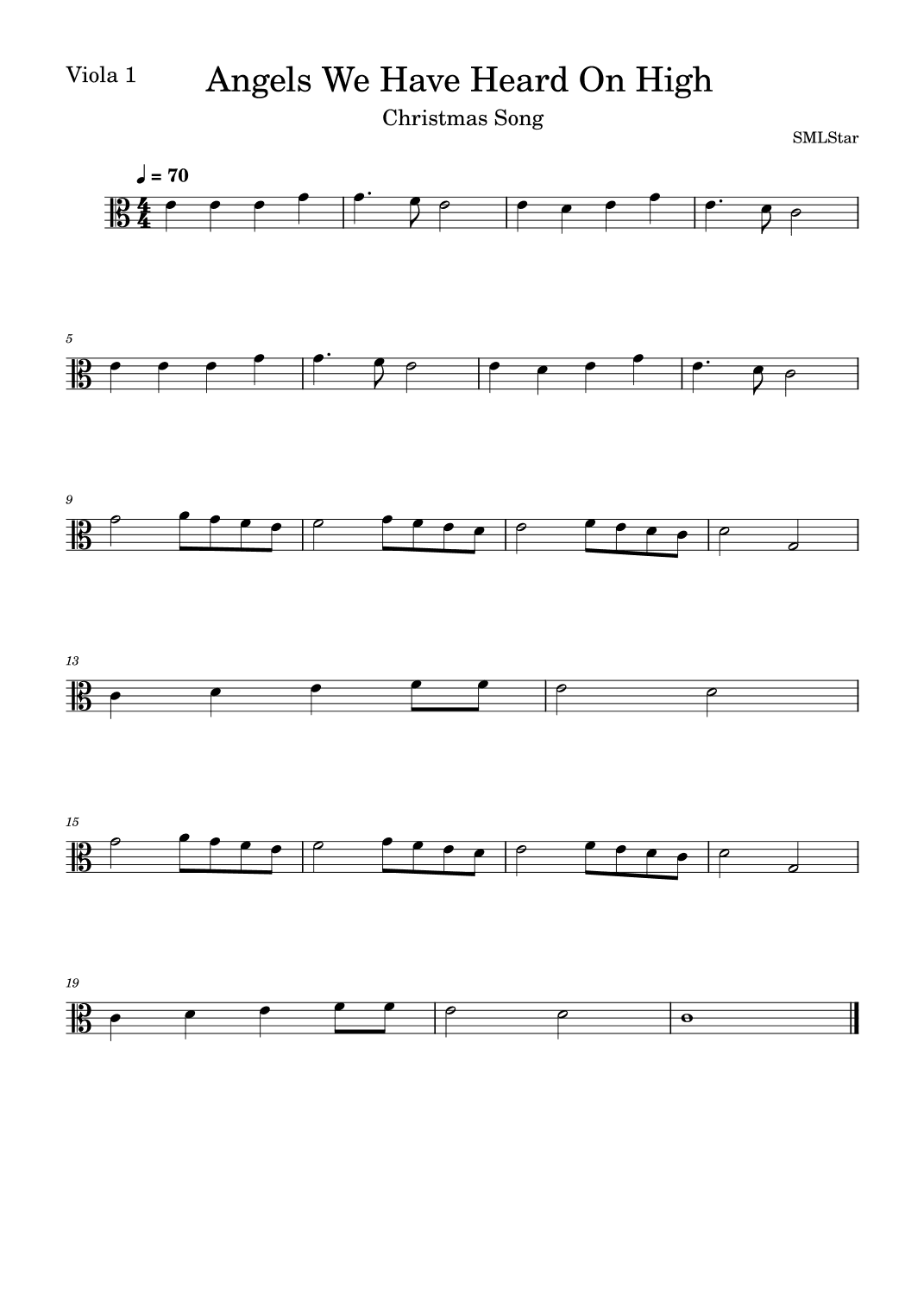 Angels We Have Heard On High Viola Duet - Christmas song with two violas. (arr. SMLStar)