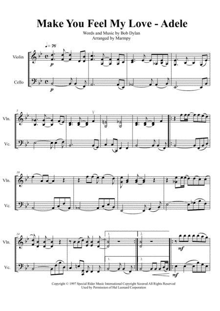 Make You Feel My Love (arr. Marmpy)