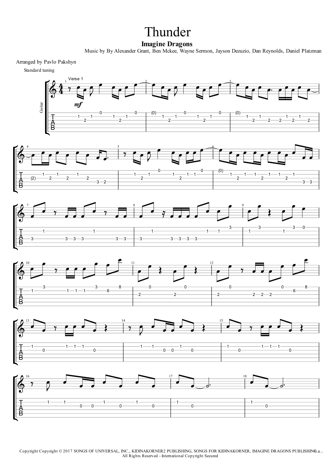 Thunder (arr. Pavlo Pakshyn)