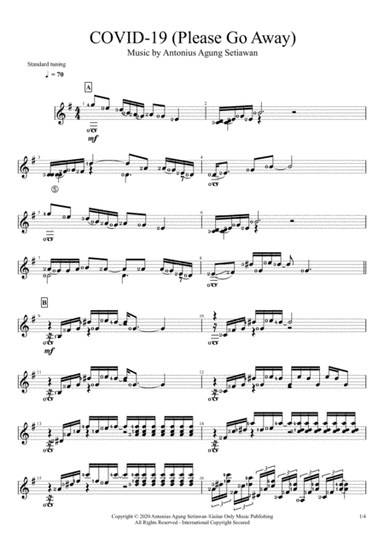 COVID-19 (Please Go Away) (Solo Guitar Score)